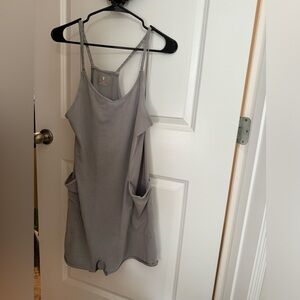 Free People- Hot shot romper - blue gray